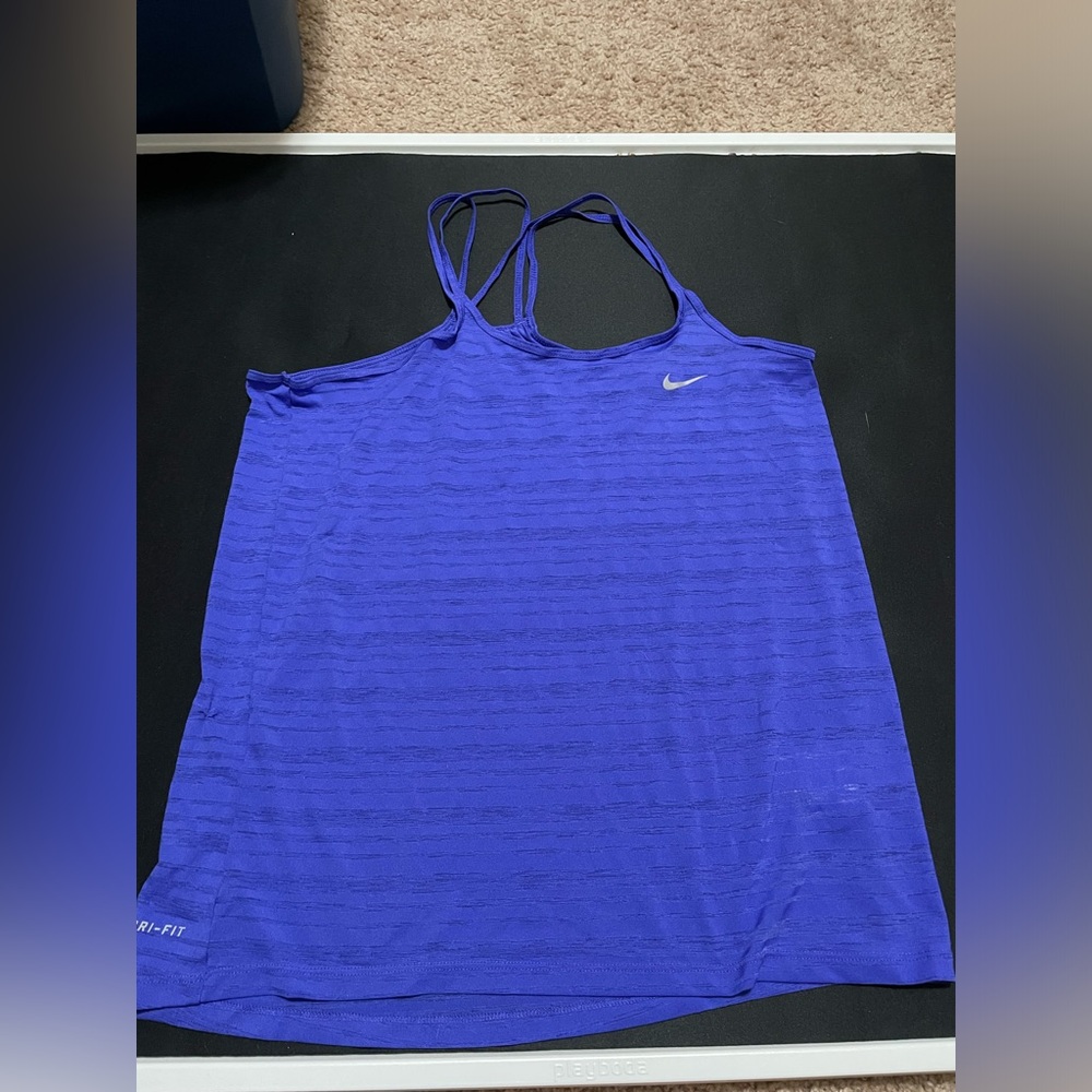 Purple mesh tank top
